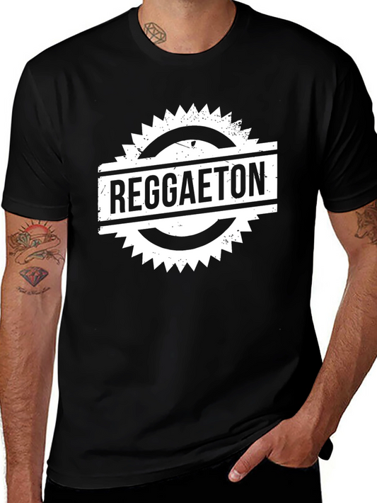 Reggaeton Graphic Print Black T-Shirt