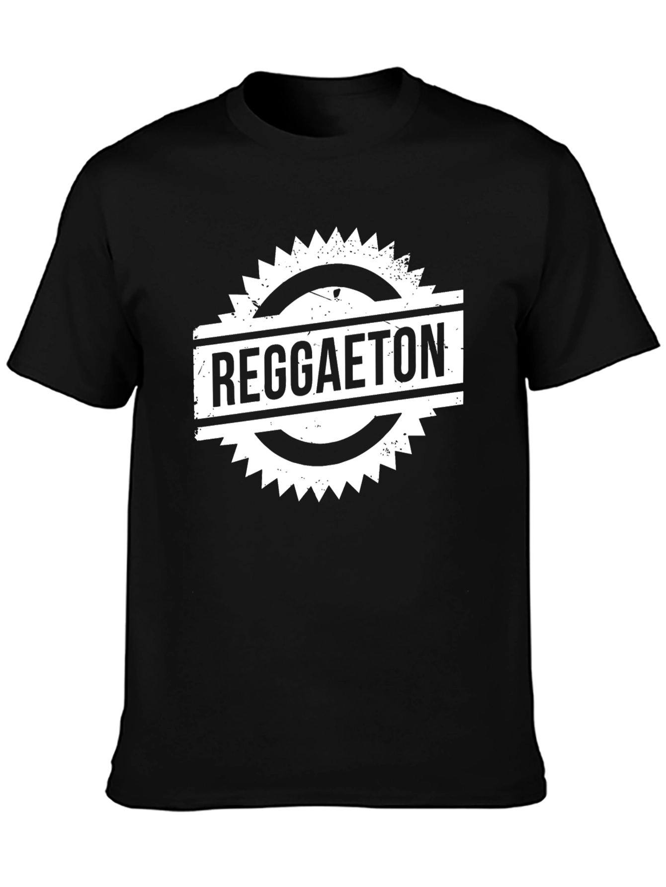 Reggaeton Graphic Print Black T-Shirt