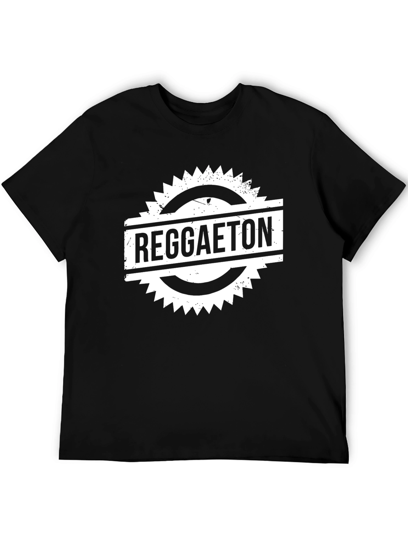 Reggaeton Graphic Print Black T-Shirt