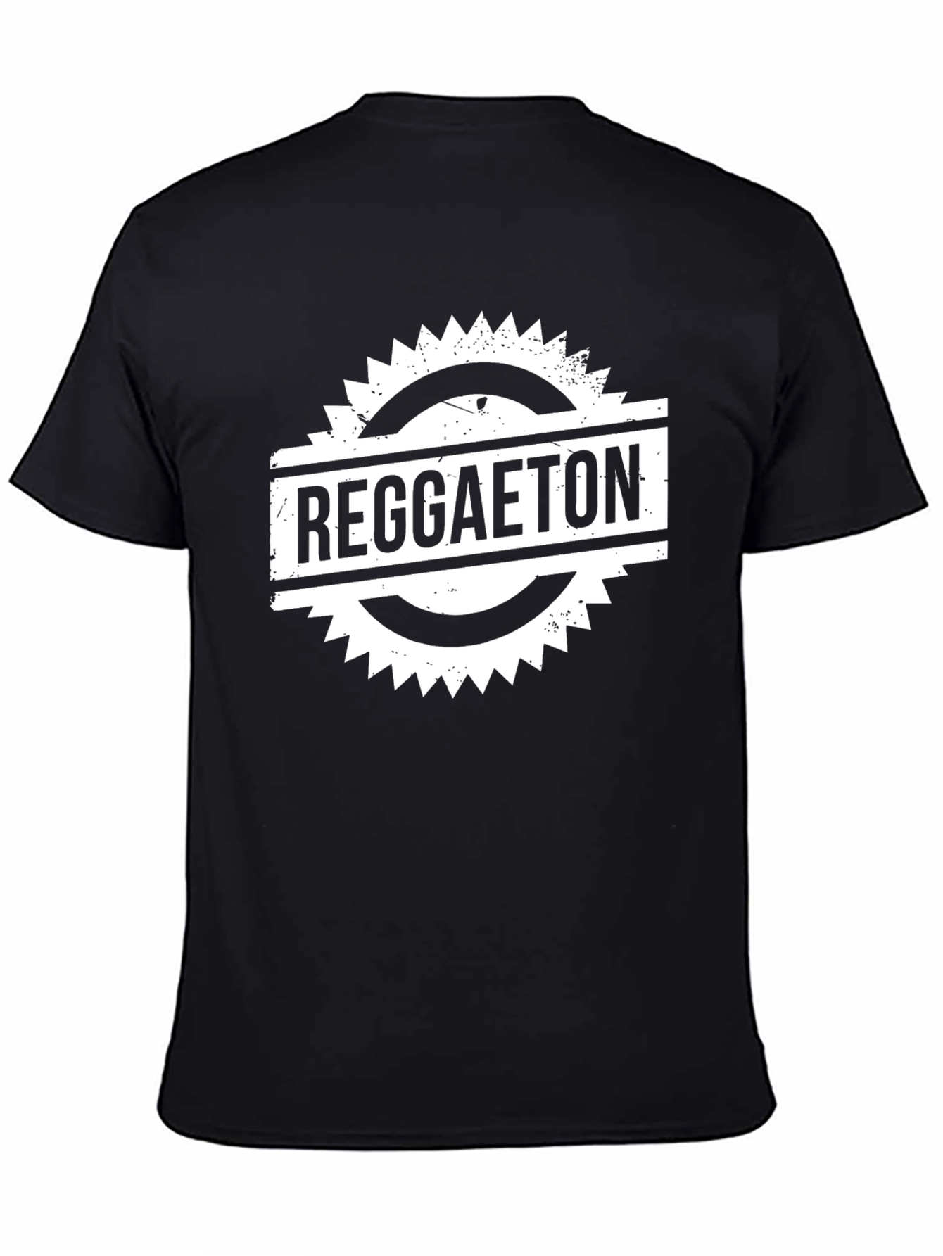 Reggaeton Graphic Print Black T-Shirt