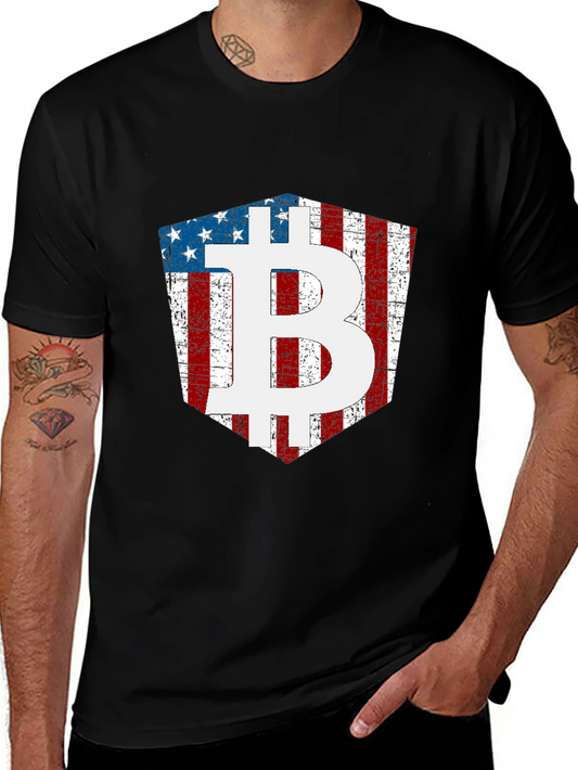 American Flag Bitcoin T-Shirt Crypto Tee