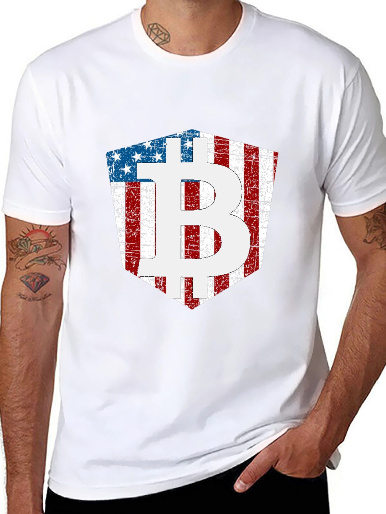 American Flag Bitcoin T-Shirt Crypto Tee