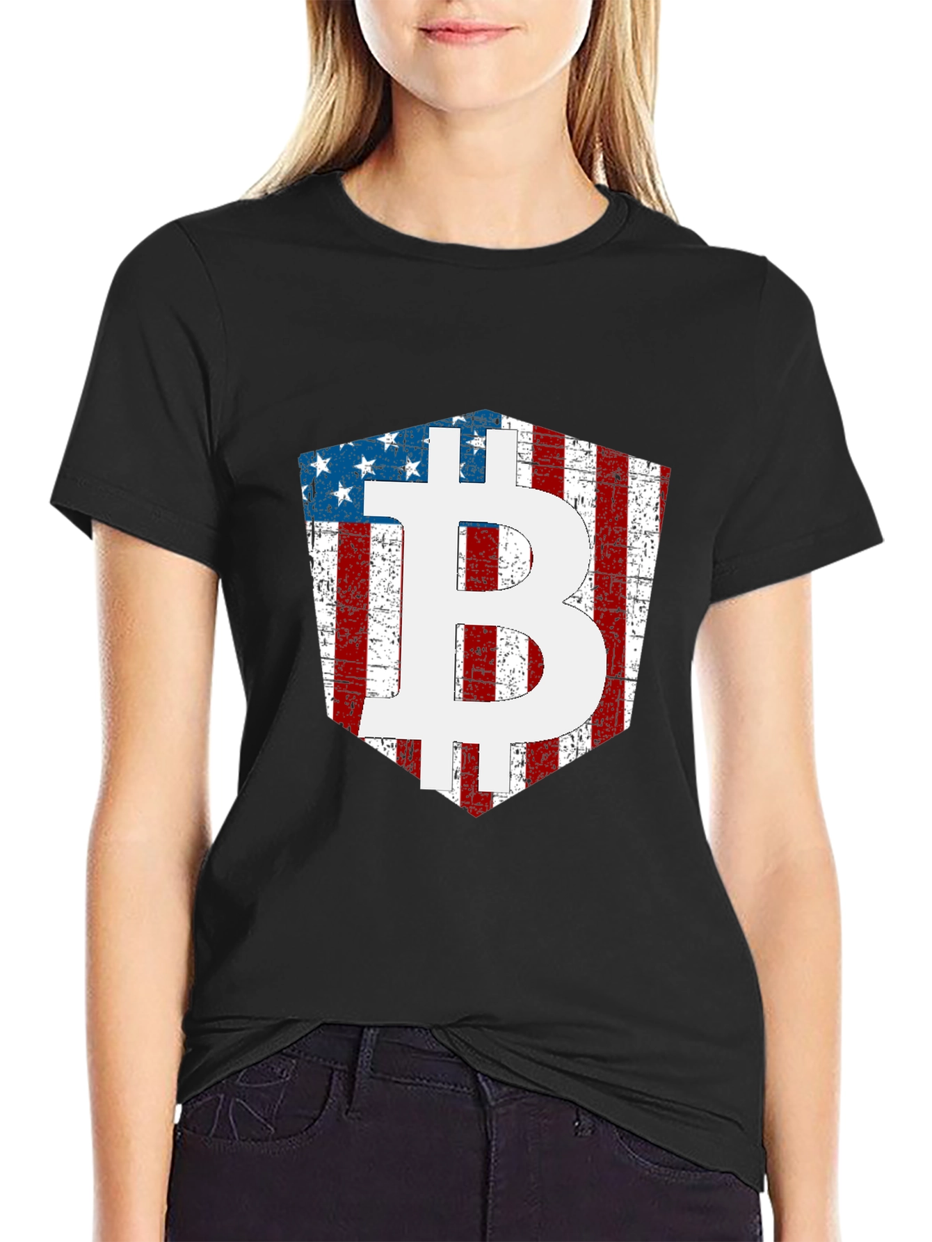 American Flag Bitcoin T-Shirt Crypto Tee
