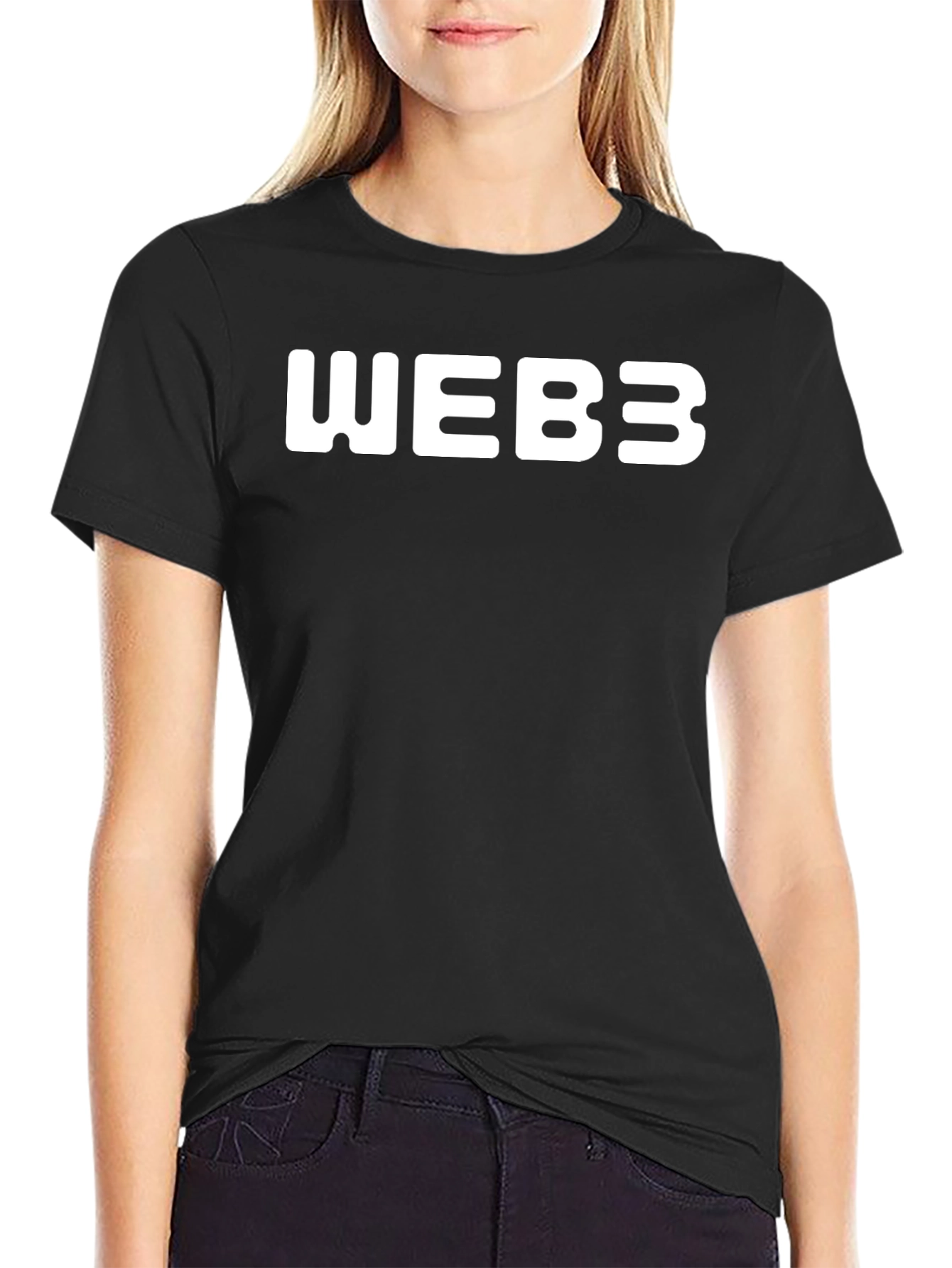 Web3 Black Graphic Tee - Casual Style