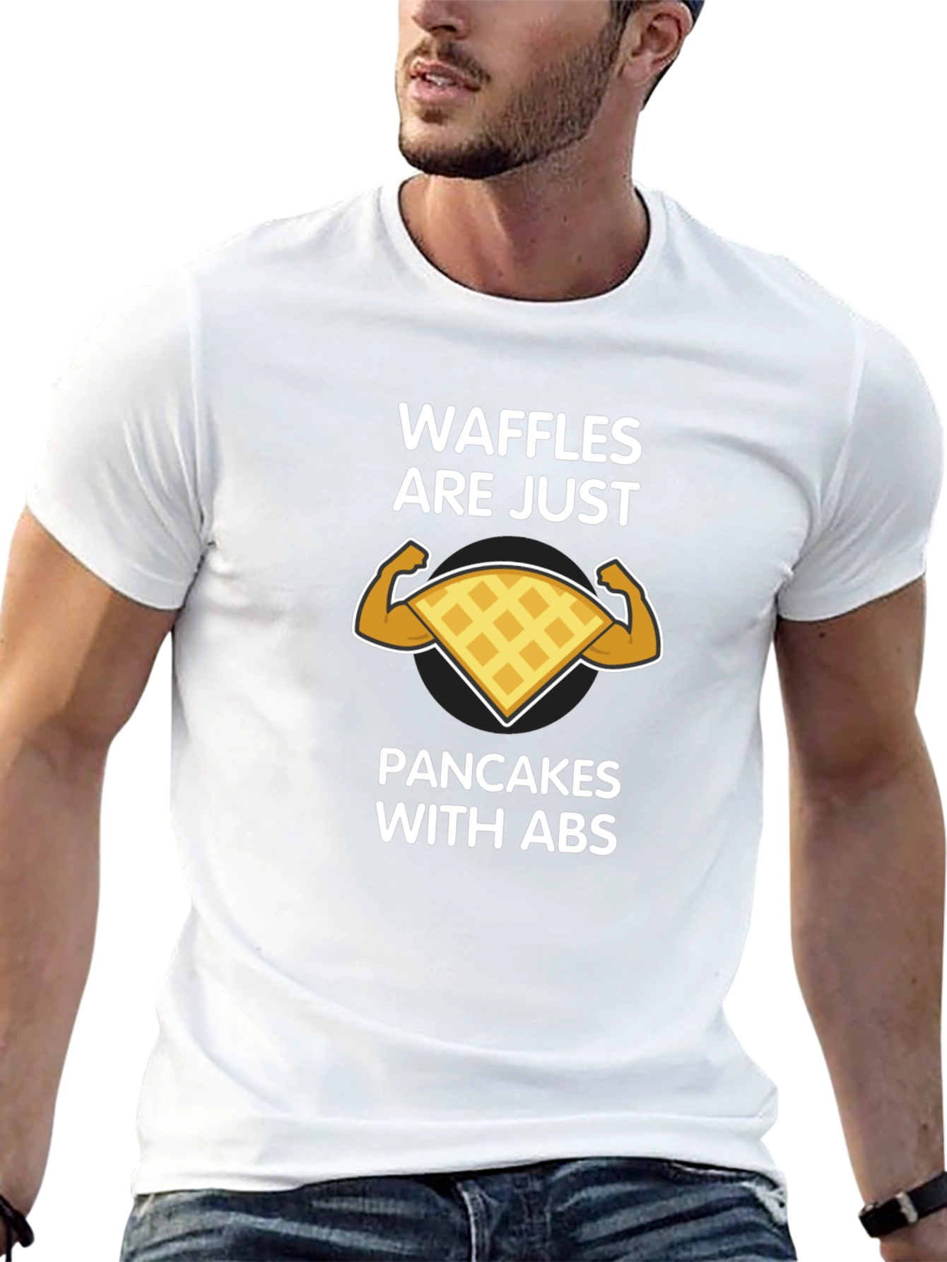 Waffles Are Just Pancakes With Abs Graphic T-Shirt