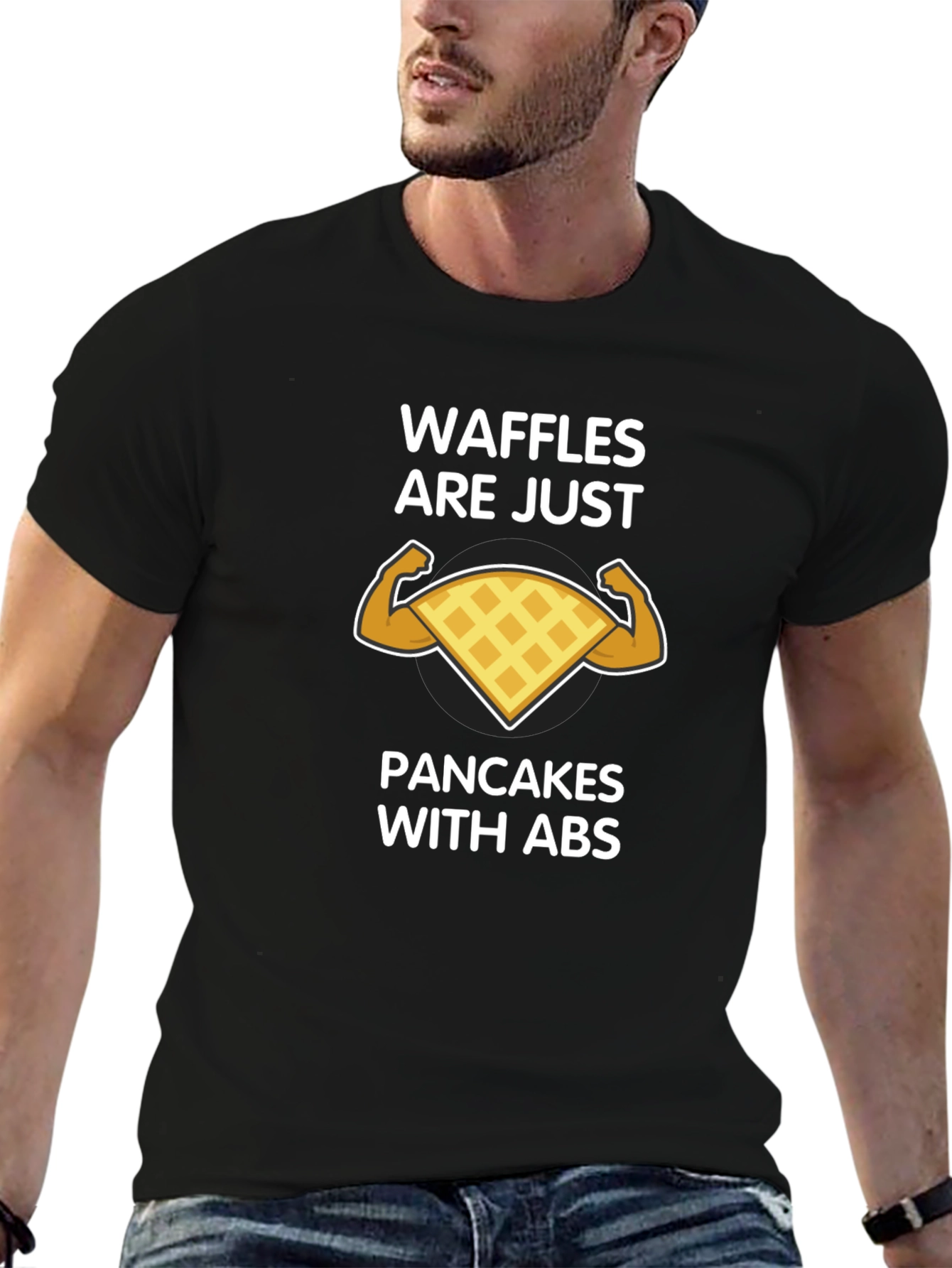 Waffles Are Just Pancakes With Abs Graphic T-Shirt