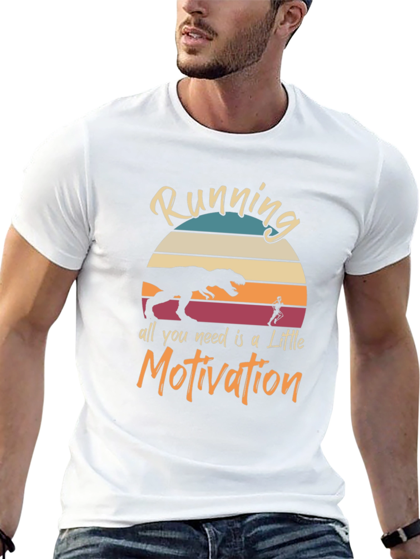 Running Motivation T-Shirt - Dinosaur Chaser