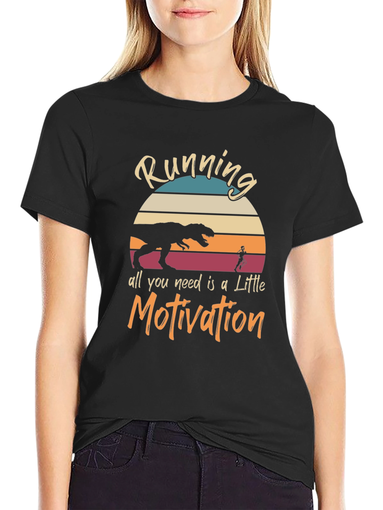 Running Motivation T-Shirt - Dinosaur Chaser