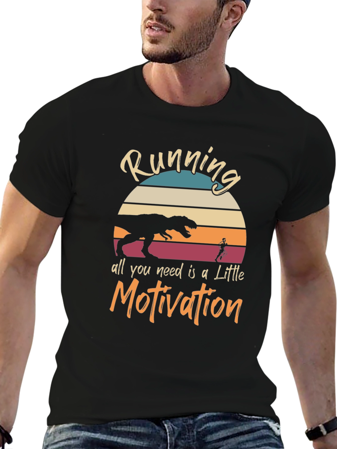 Running Motivation T-Shirt - Dinosaur Chaser
