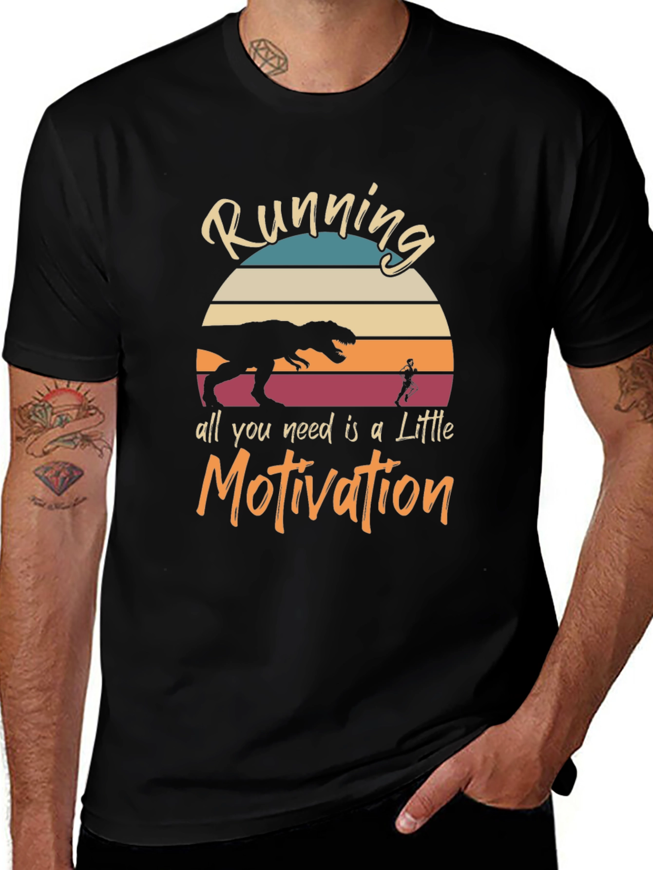 Running Motivation T-Shirt - Dinosaur Chaser