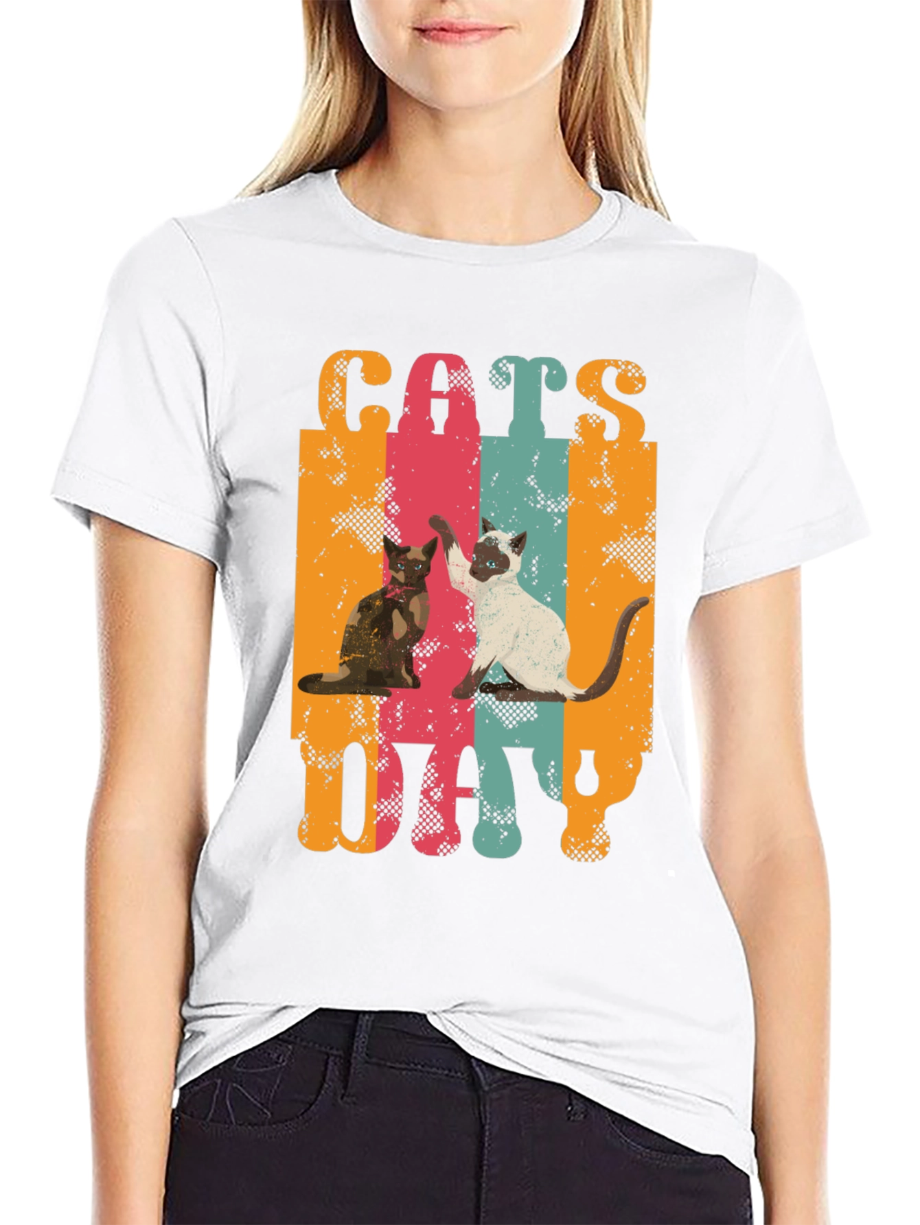 Cats Day Retro Graphic T-Shirt