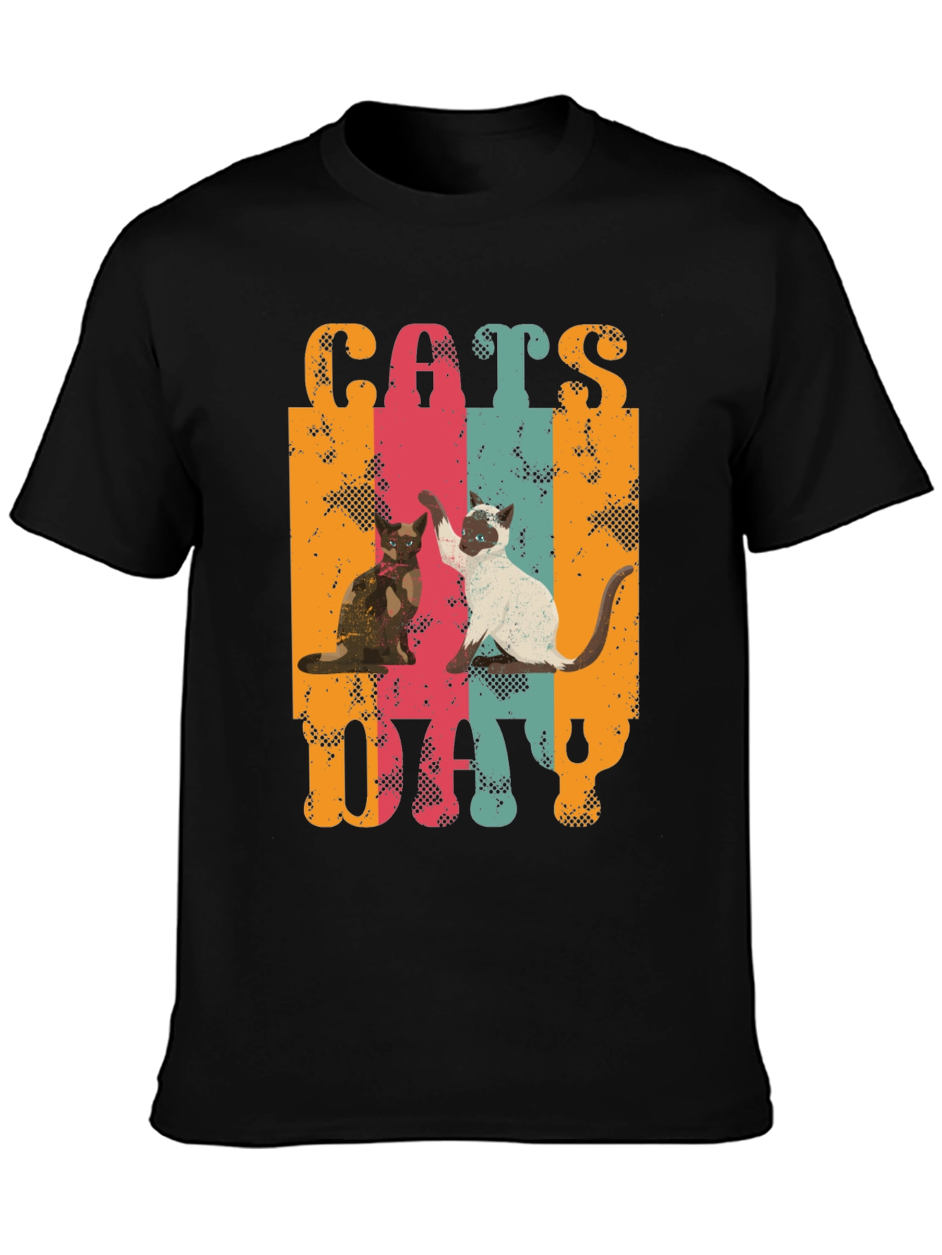 Cats Day Retro Graphic T-Shirt