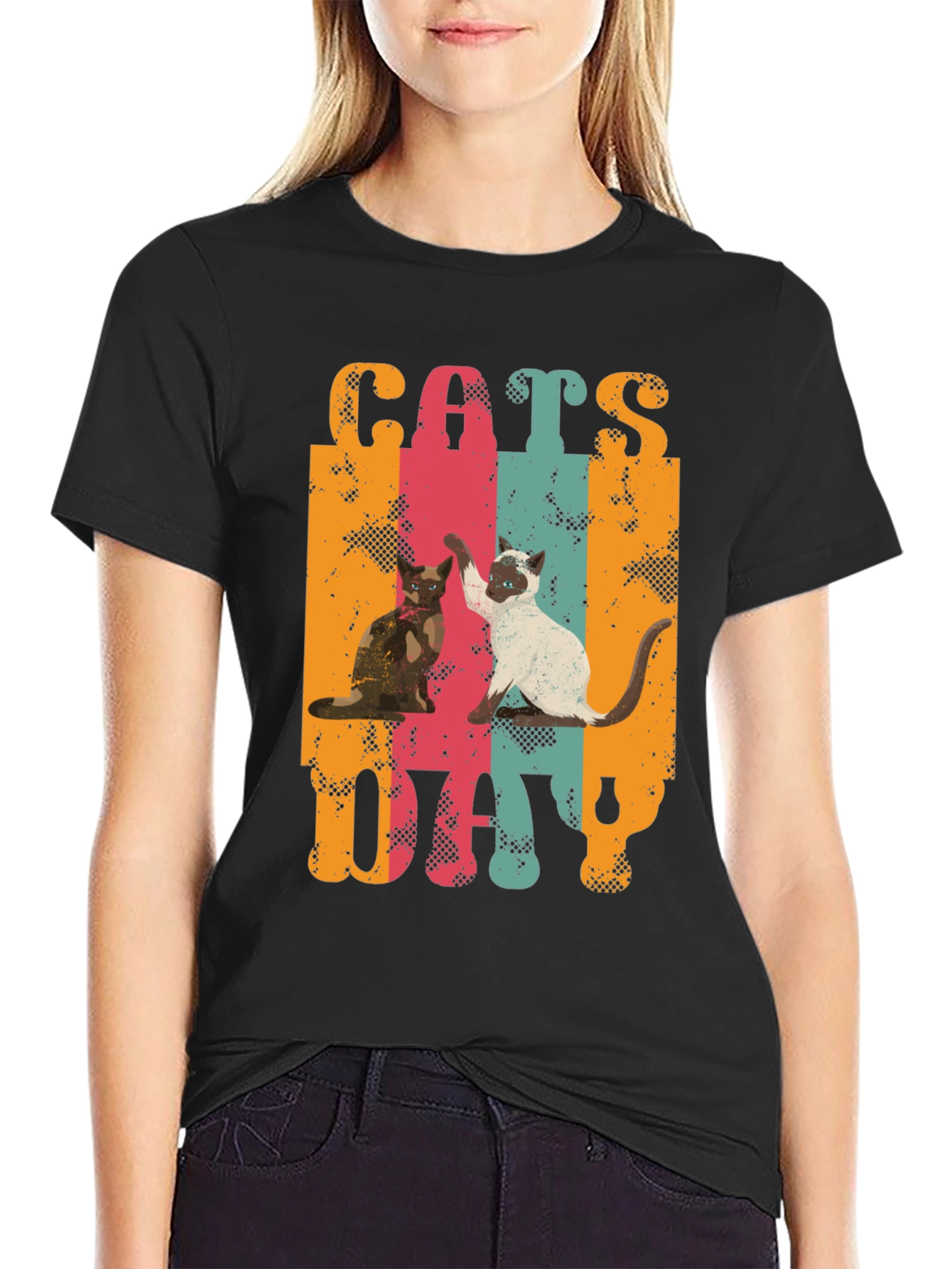 Cats Day Retro Graphic T-Shirt