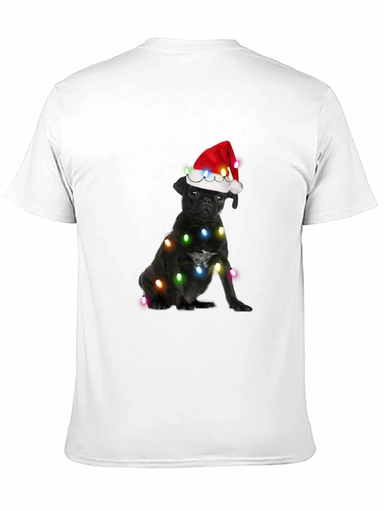 Festive Pug T-Shirt - Black Christmas Dog Tee