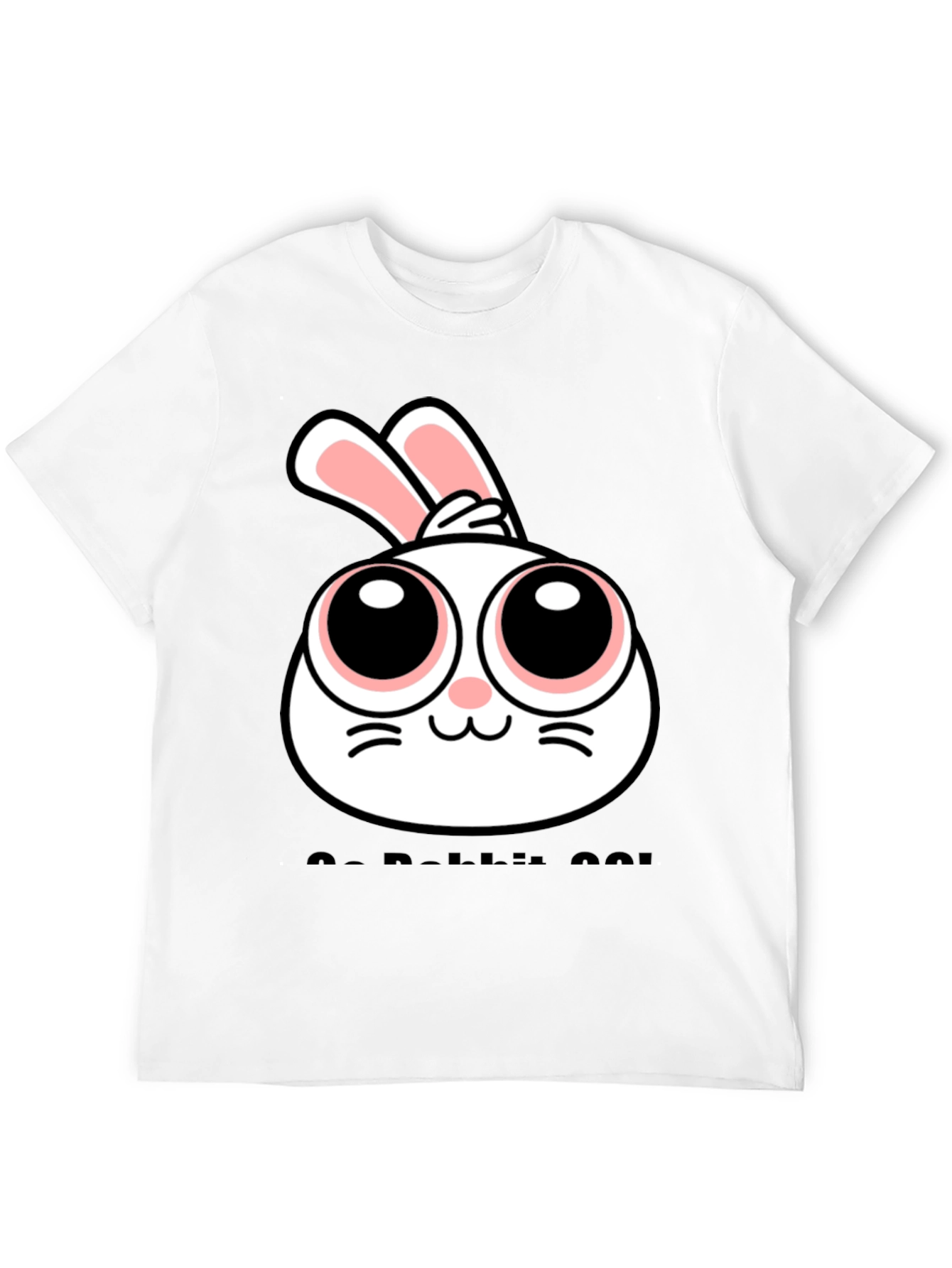 Cute Rabbit Graphic Black T-Shirt