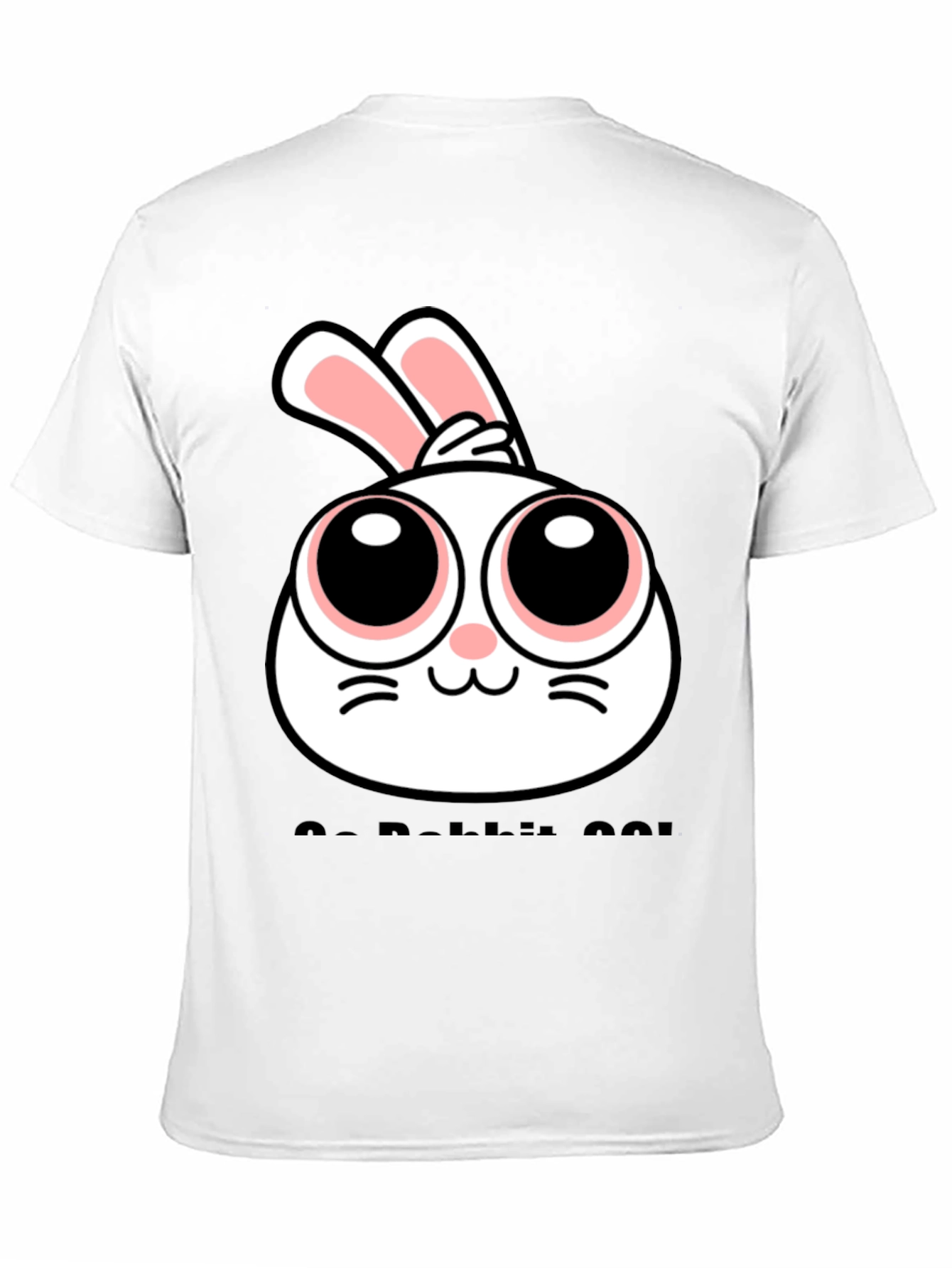 Cute Rabbit Graphic Black T-Shirt