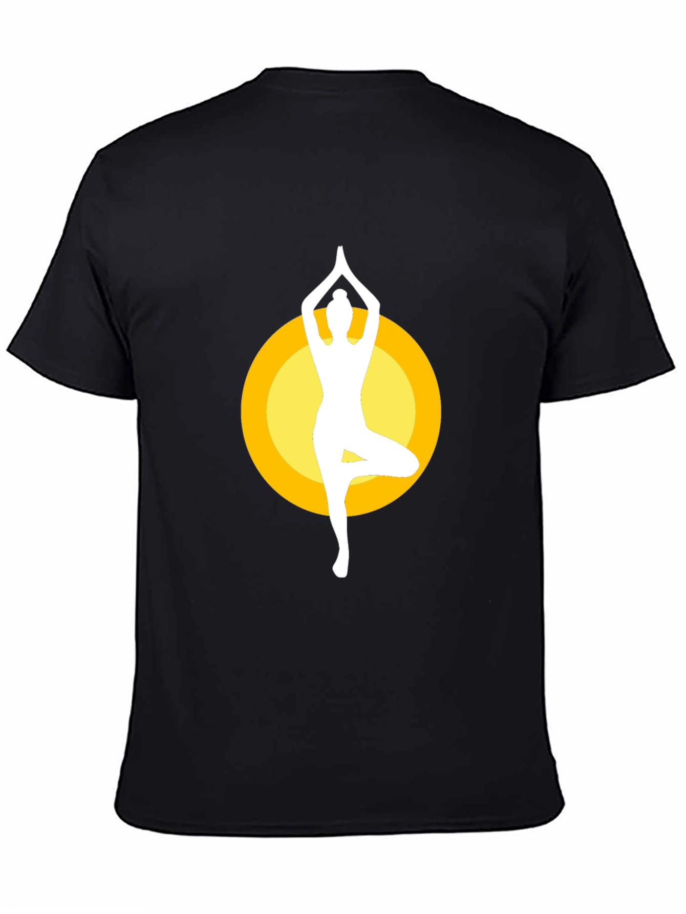 Yoga Pose Graphic Tee - Mens Black Cotton Blend
