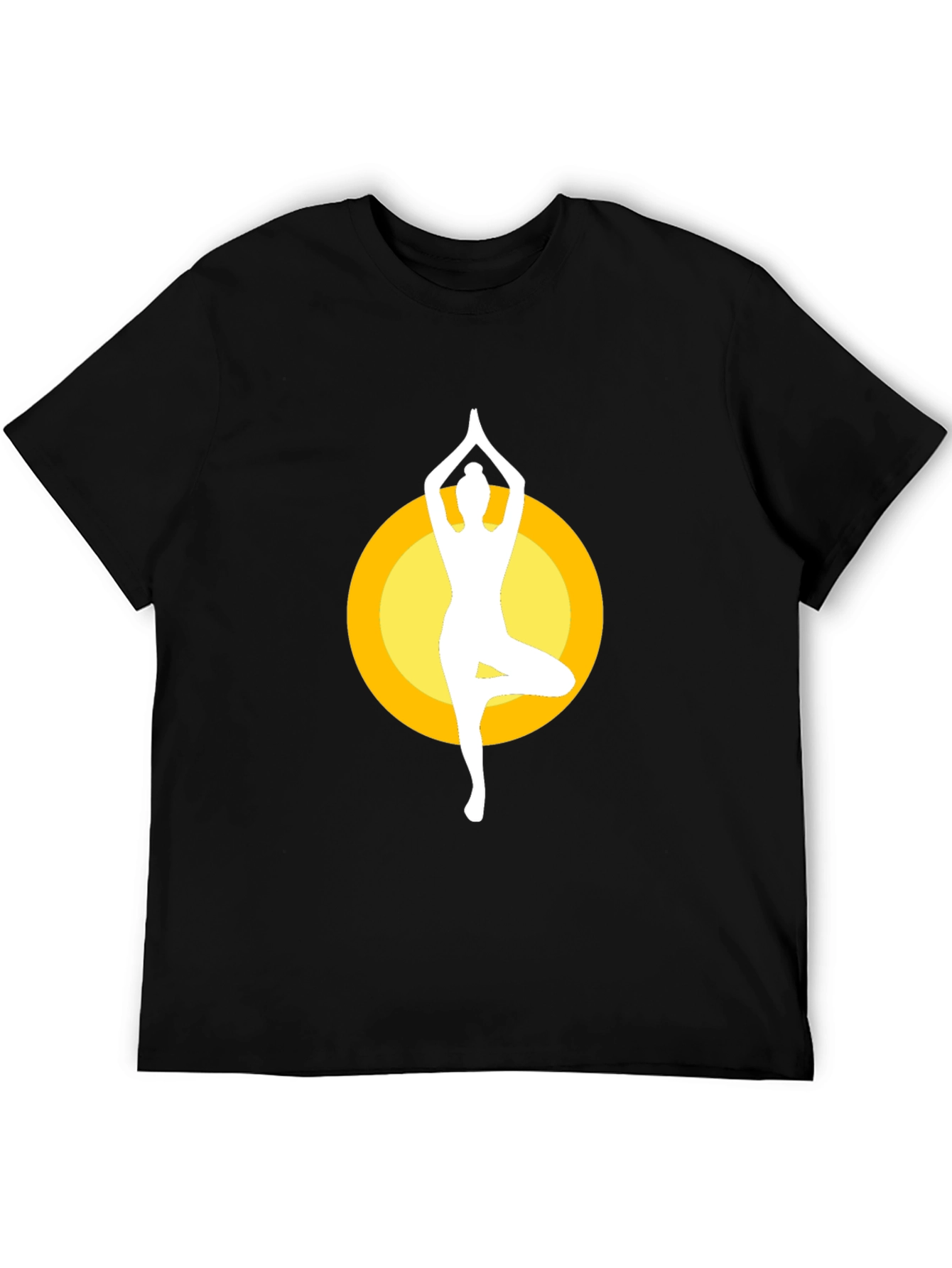 Yoga Pose Graphic Tee - Mens Black Cotton Blend