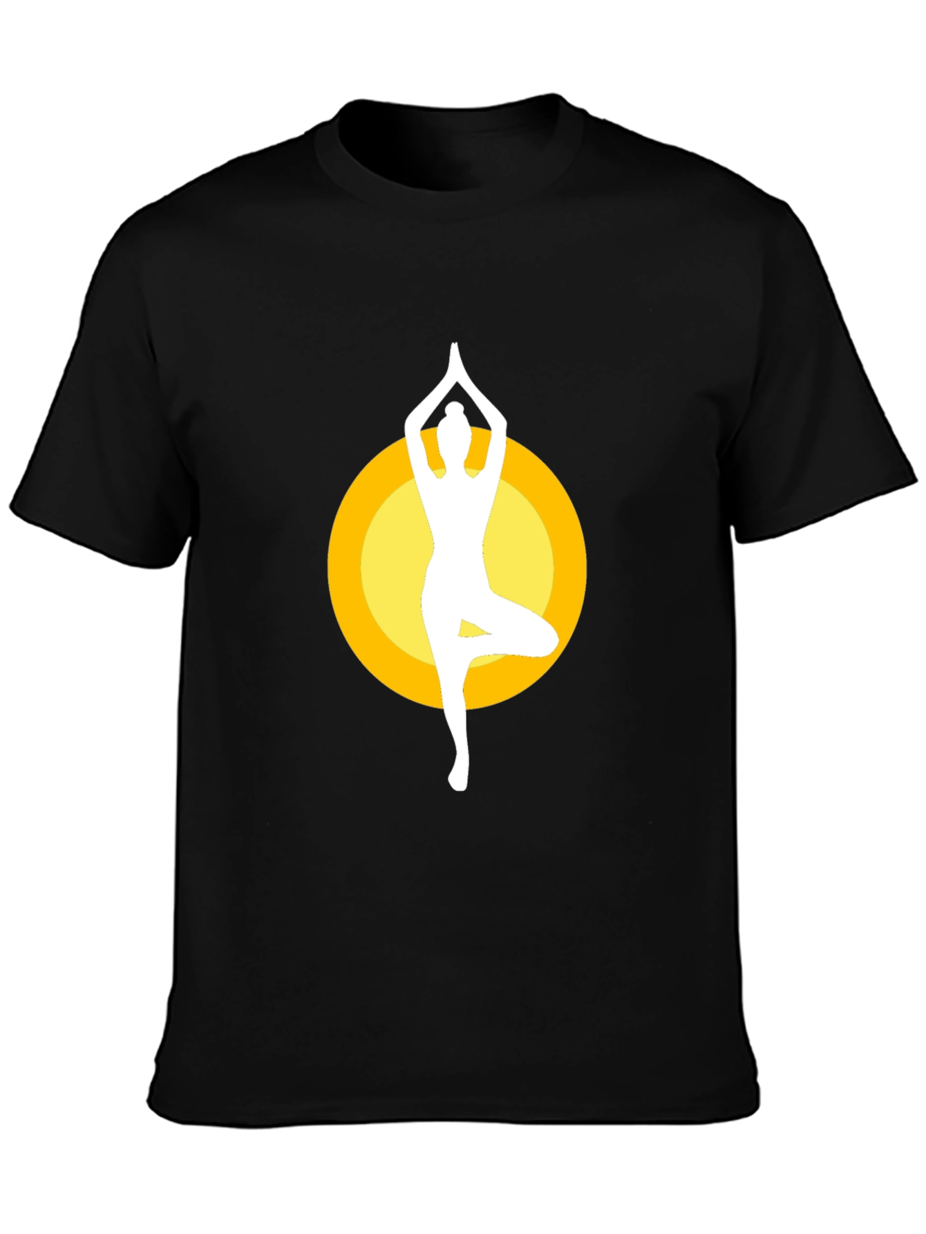 Yoga Pose Graphic Tee - Mens Black Cotton Blend
