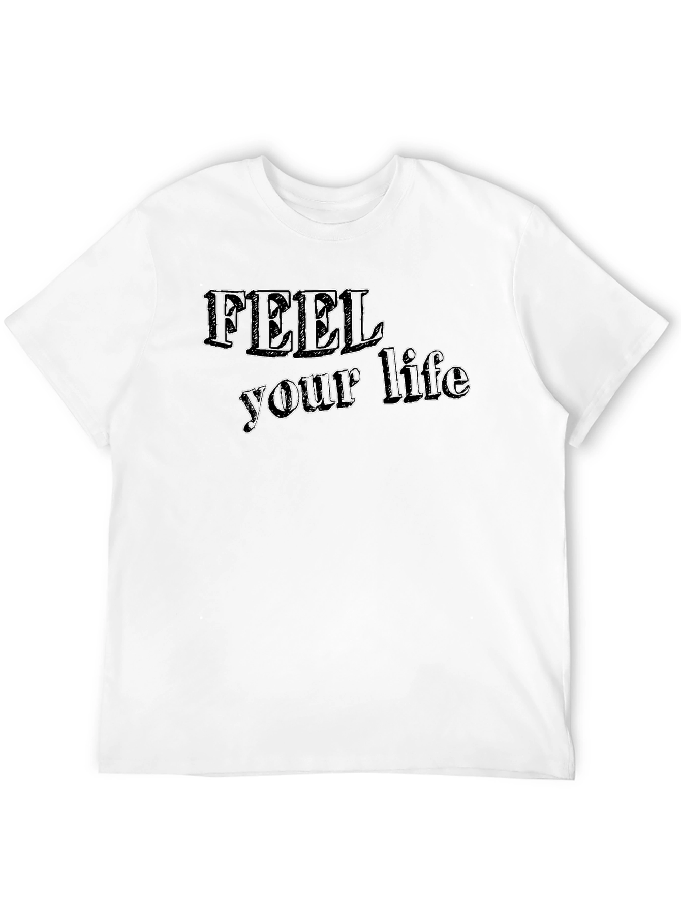 Feel Your Life Graphic Black Tee