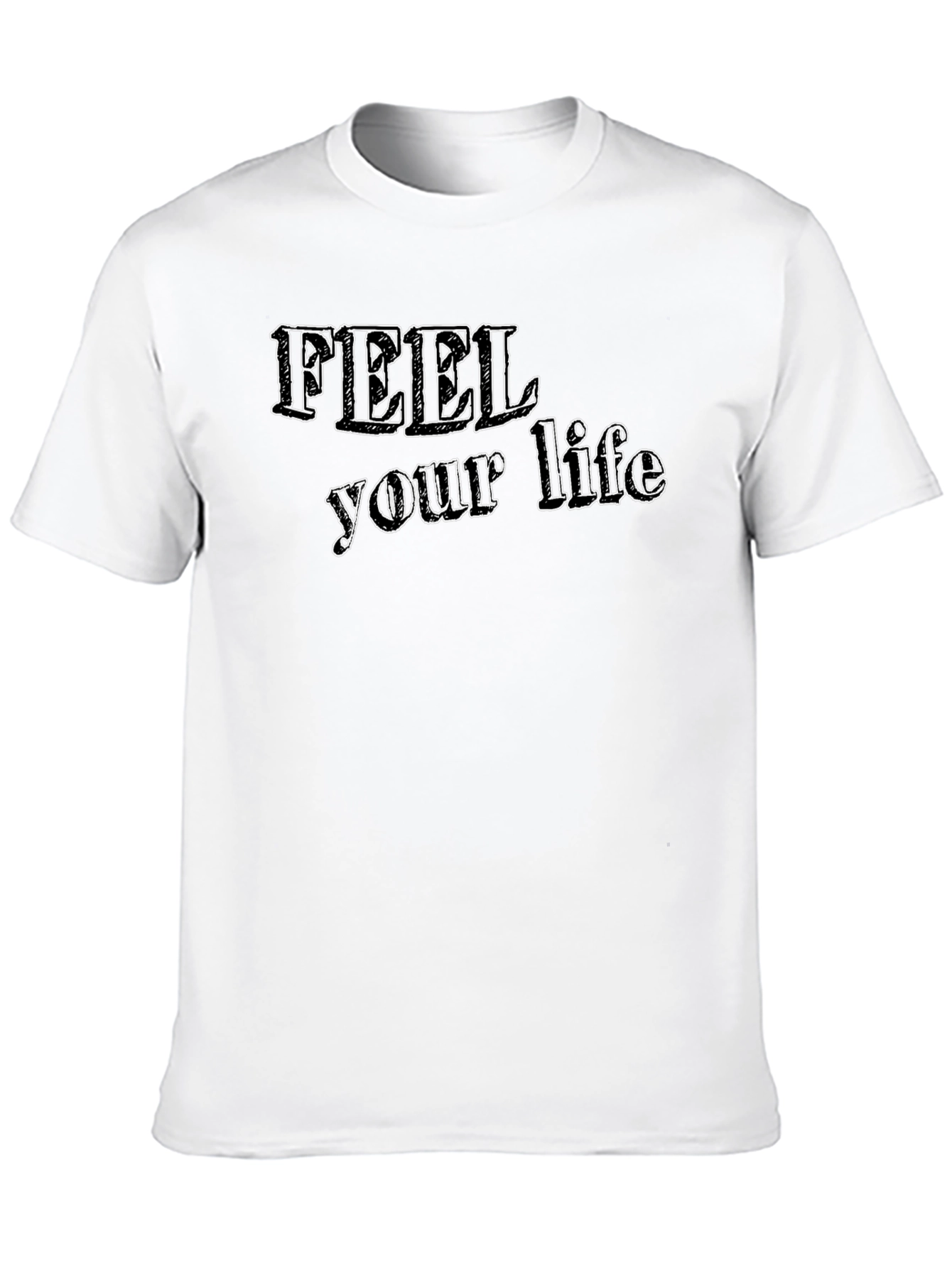 Feel Your Life Graphic Black Tee