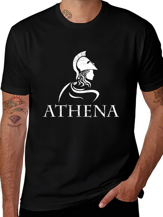 Athena Graphic Tee - Black Cotton T-Shirt