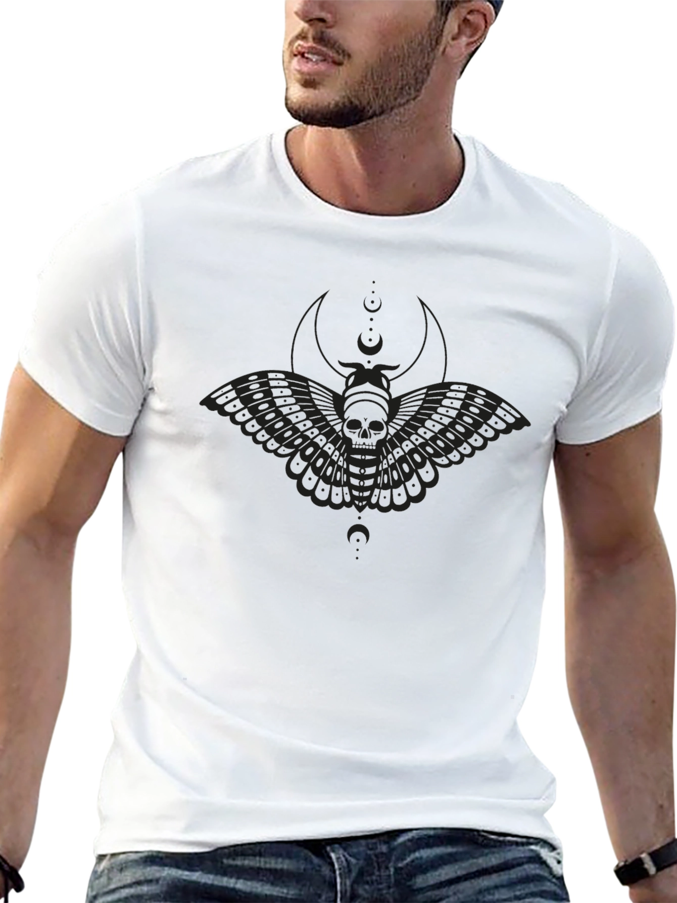 Moth Skull Graphic T-Shirt - Dark Aesthetic Tee