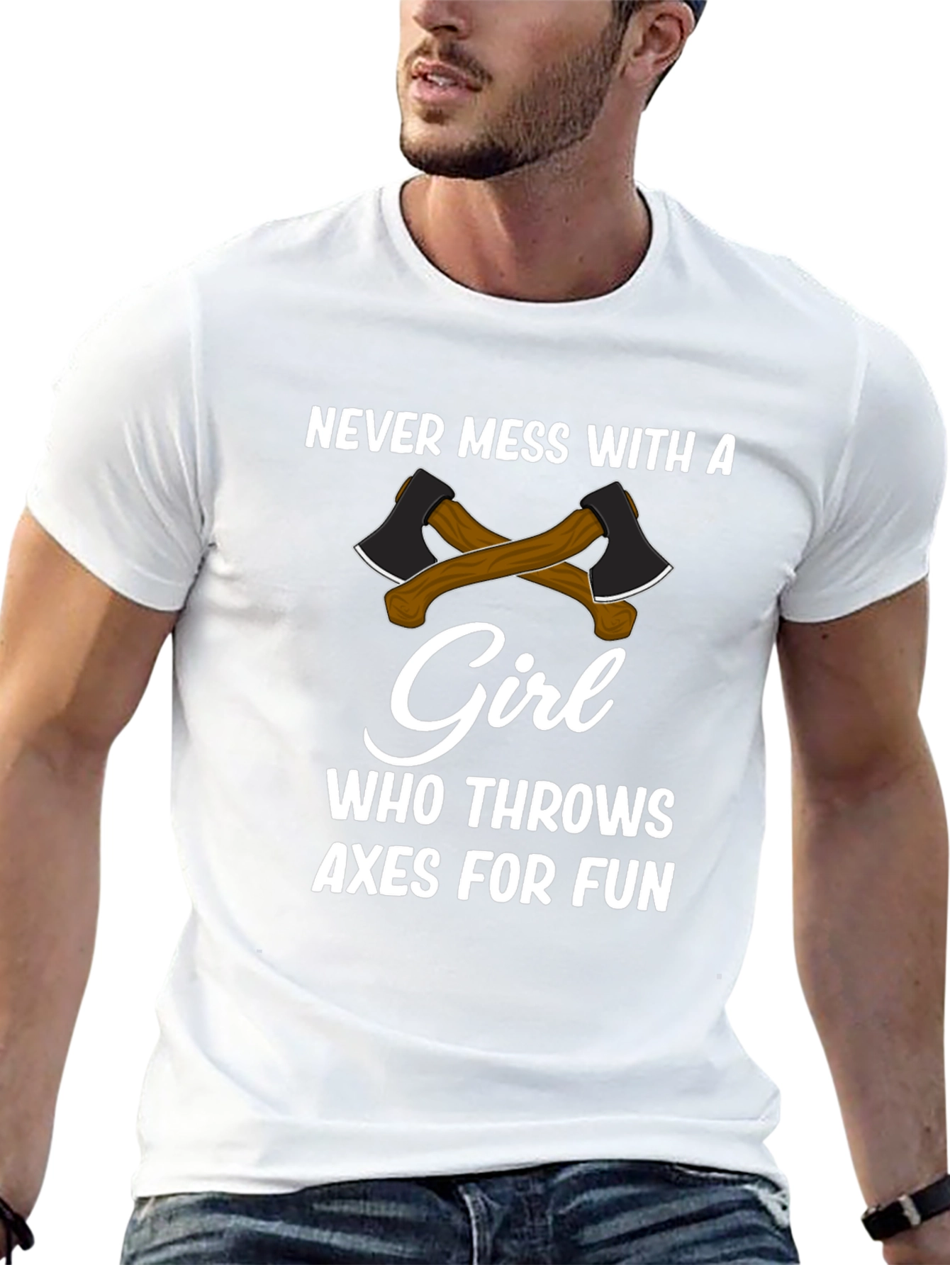 Never Mess With a Girl Axe Throwing T-Shirt