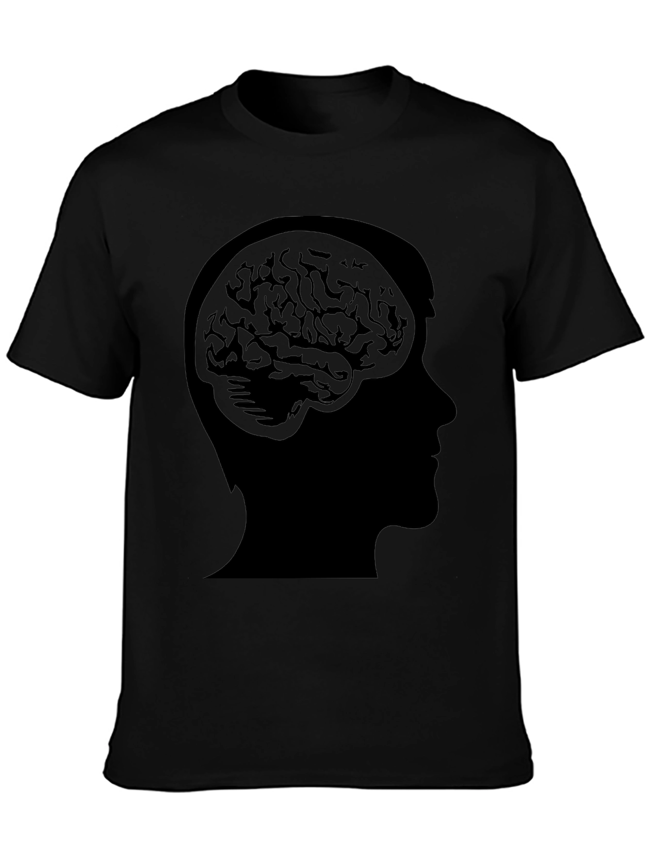 Brain Silhouette T-Shirt - Black Graphic Tee