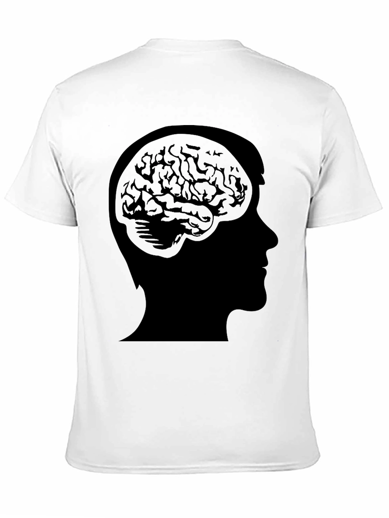 Brain Silhouette T-Shirt - Black Graphic Tee