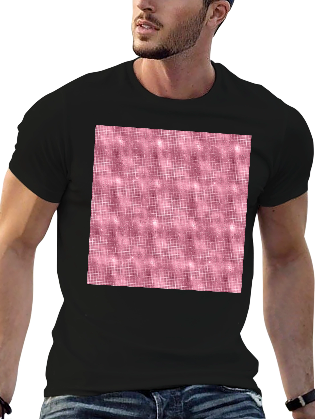 Rose Gold Sparkle Tee - Stylish Unisex Black T-Shirt