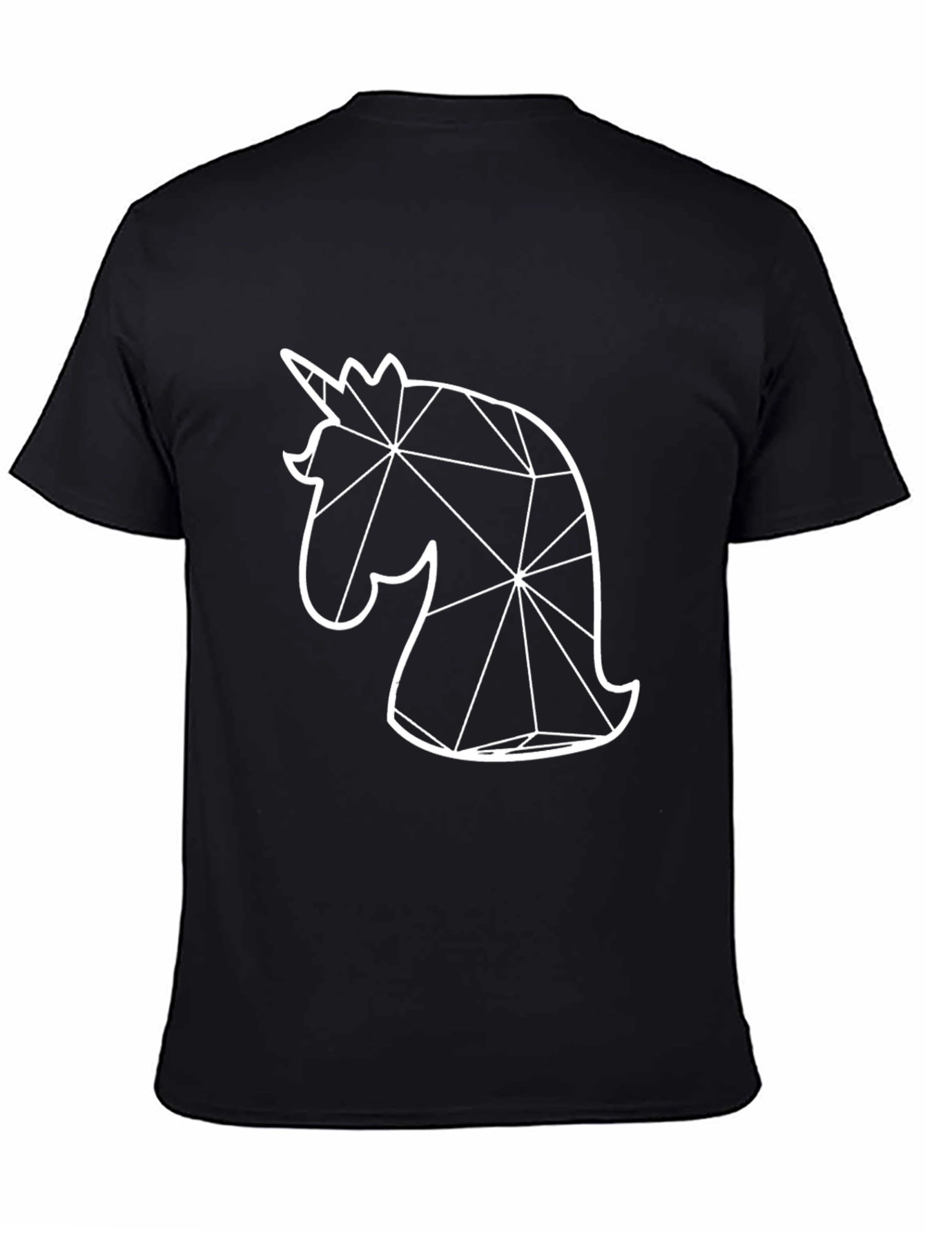Geometric Unicorn Graphic Tee - Black