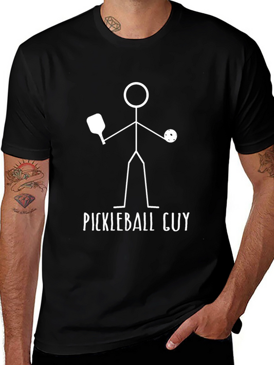Pickleball Guy T-Shirt - Funny Stick Figure Player Tee