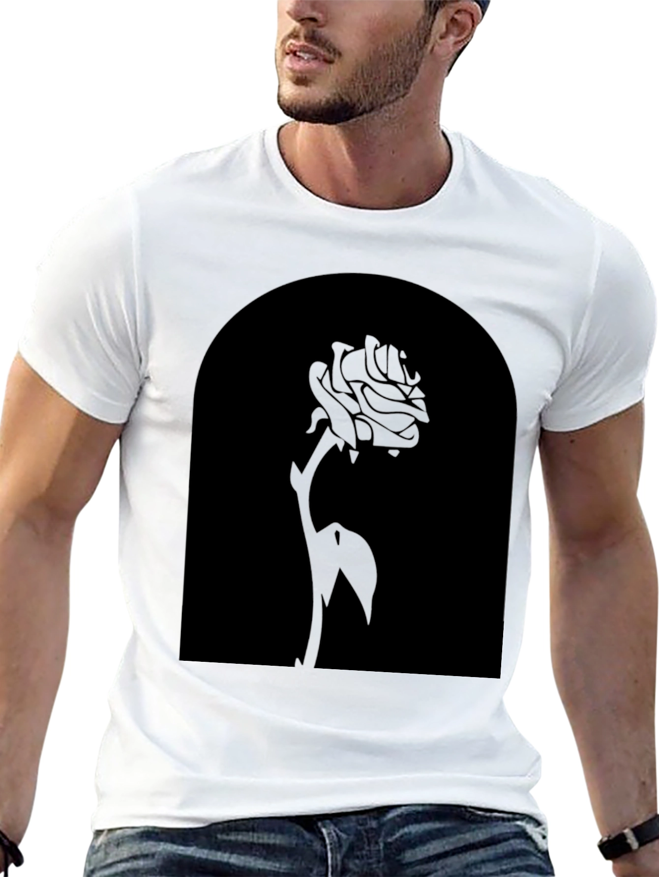 Rose Silhouette Black T-Shirt