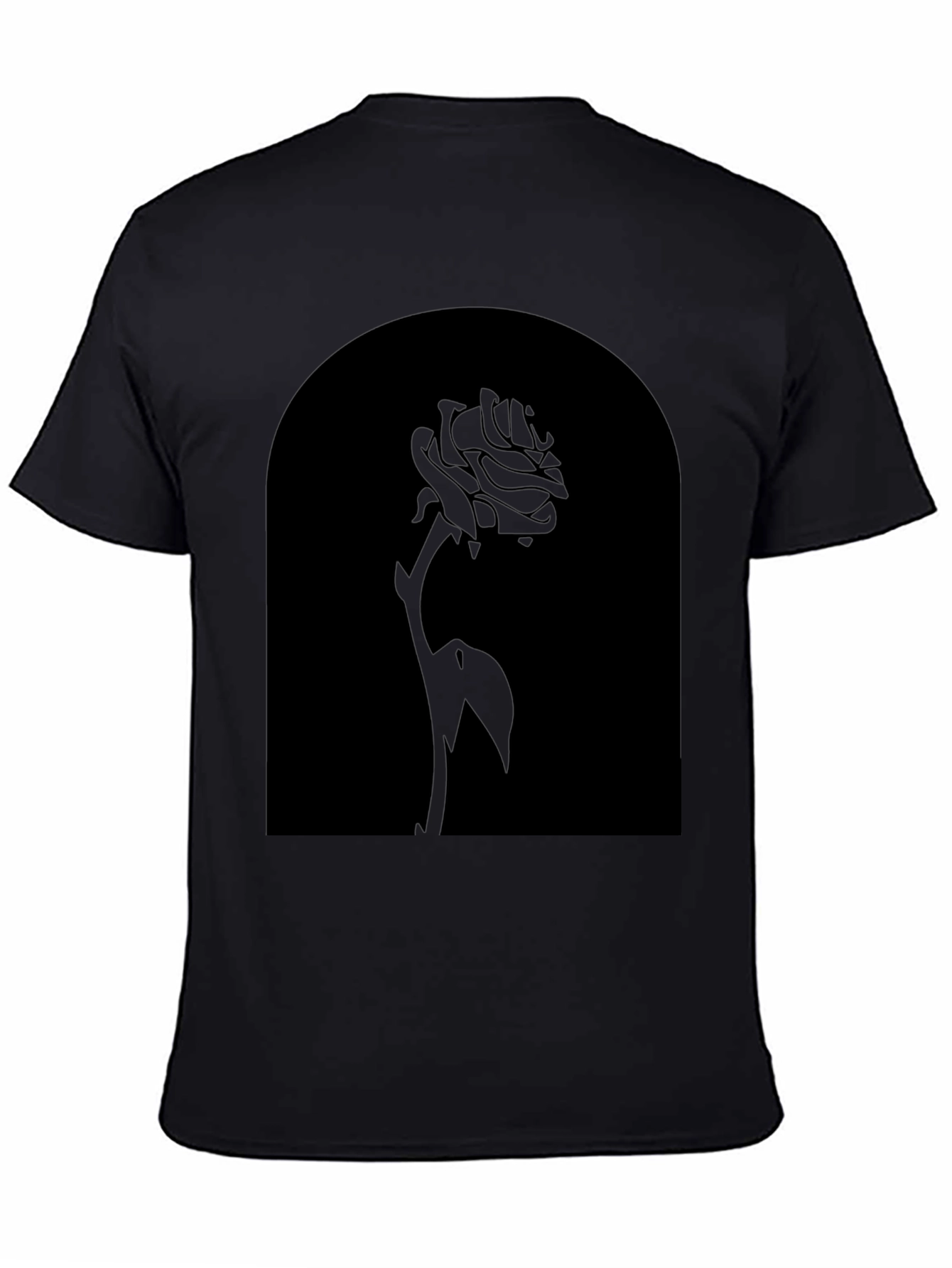 Rose Silhouette Black T-Shirt