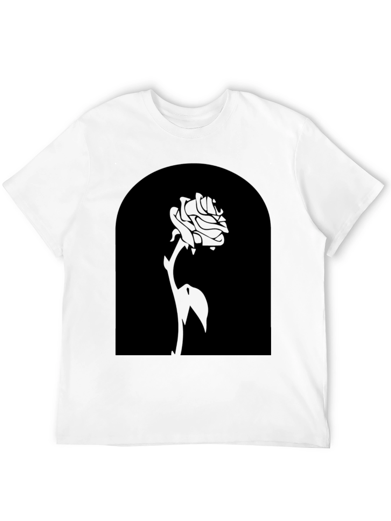 Rose Silhouette Black T-Shirt