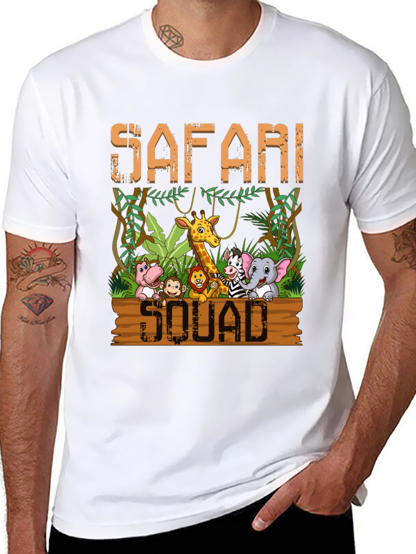 Safari Squad T-Shirt - Jungle Animal Cartoon