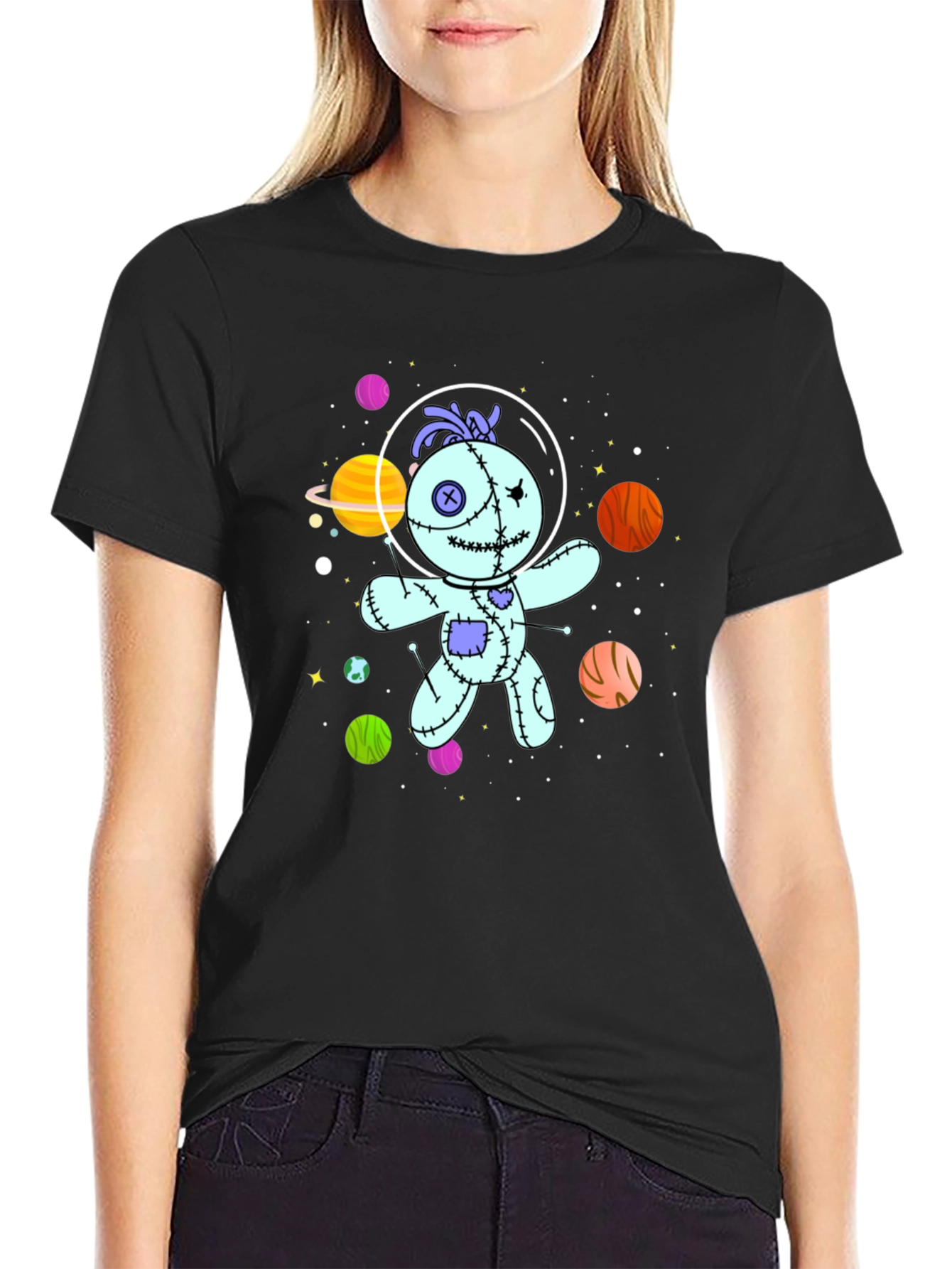 Astronaut Voodoo Doll T-Shirt - Unisex Black Tee
