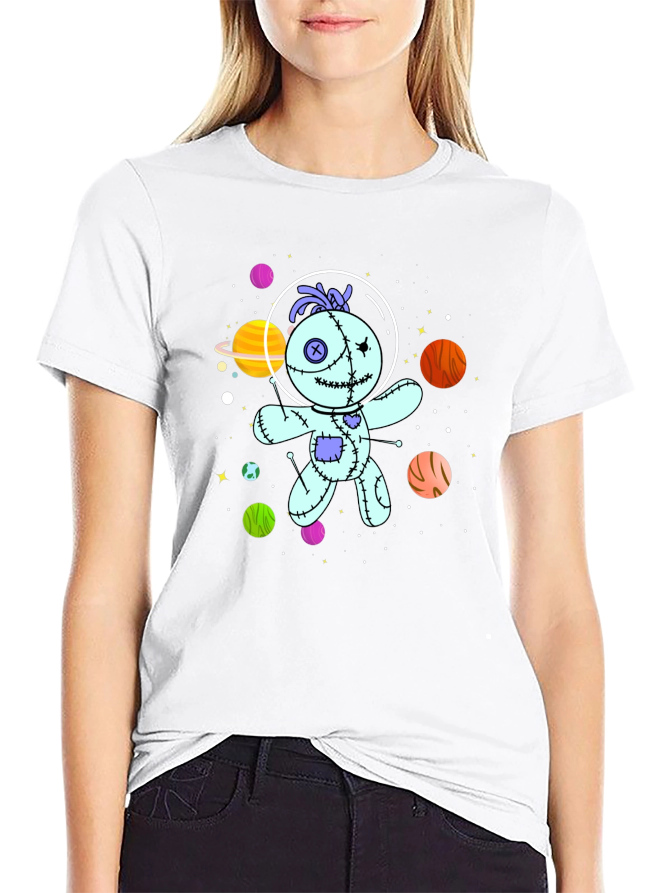 Astronaut Voodoo Doll T-Shirt - Unisex Black Tee