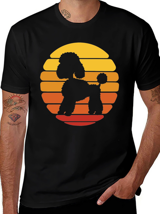 Retro Poodle Sunset Graphic Tee
