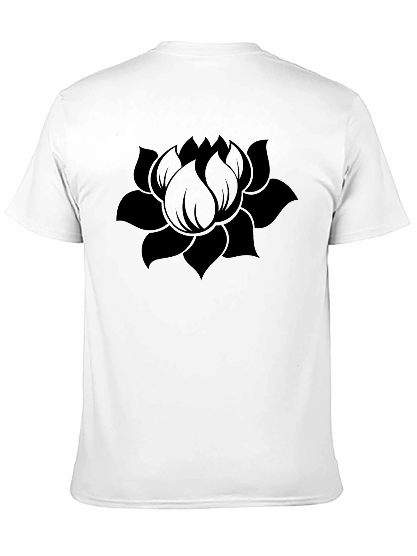 Black Lotus Flower Graphic Tee - Modern Style