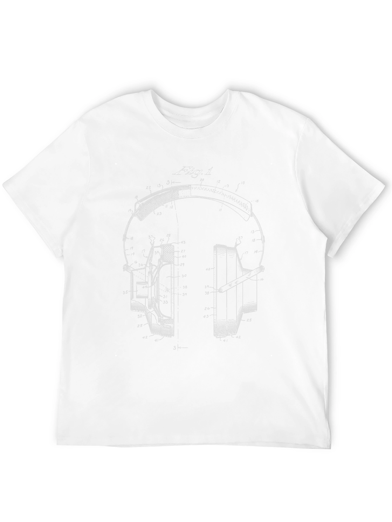 Headphone Patent Print Black T-Shirt