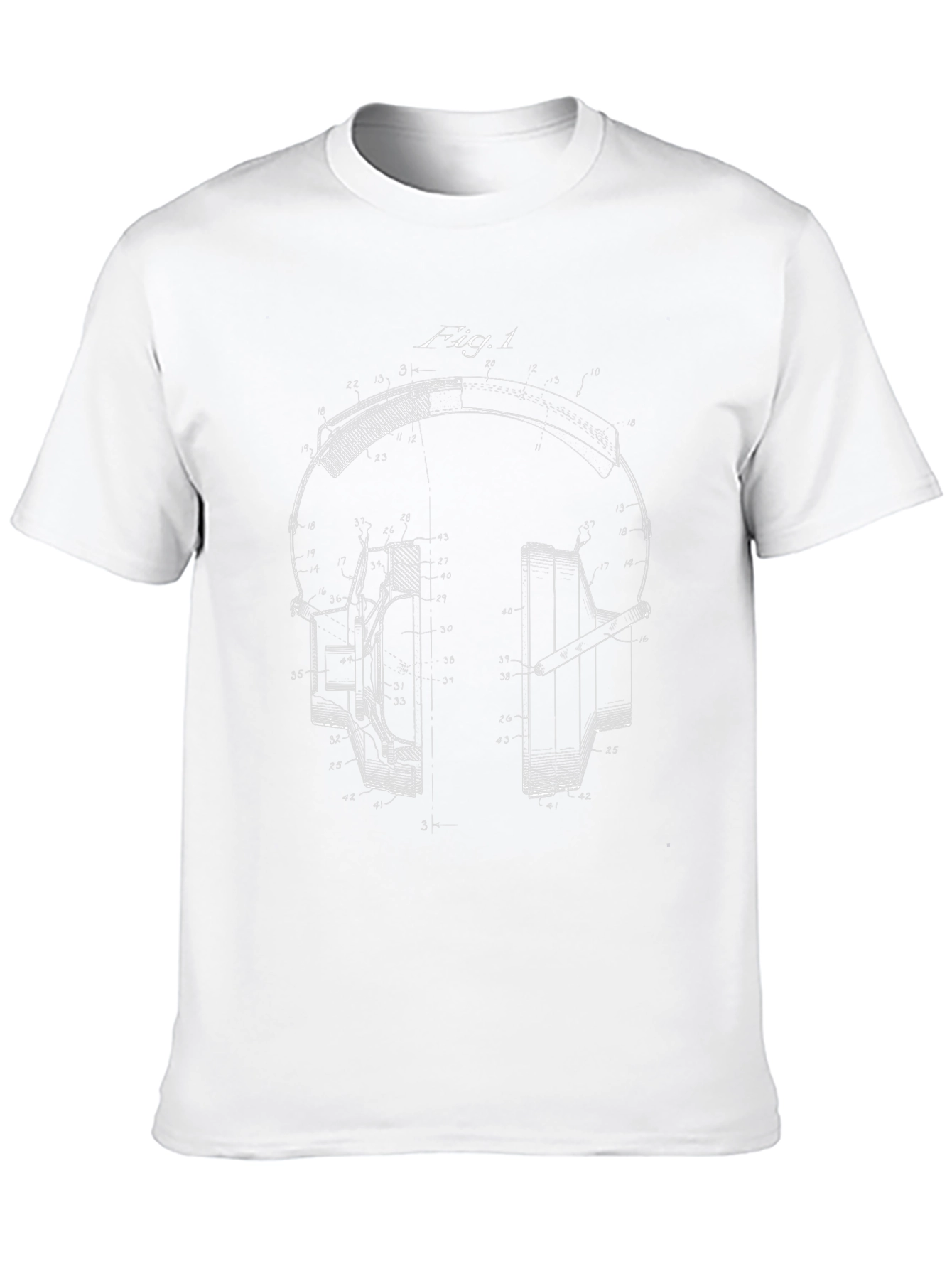 Headphone Patent Print Black T-Shirt