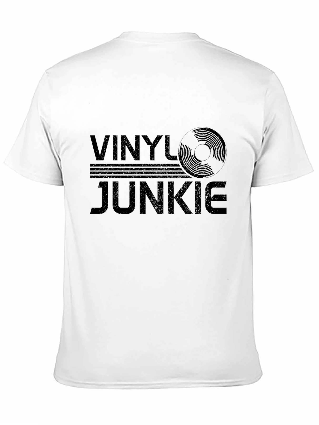 Vinyl Junkie Black T-Shirt - Music Lover Tee