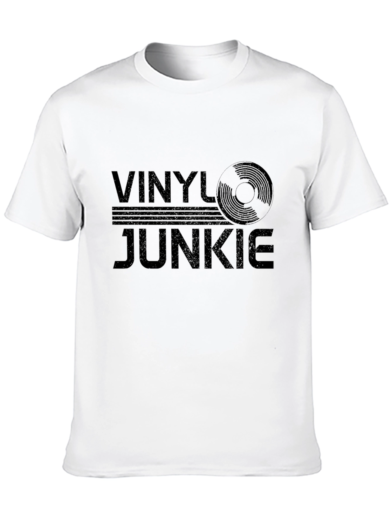 Vinyl Junkie Black T-Shirt - Music Lover Tee