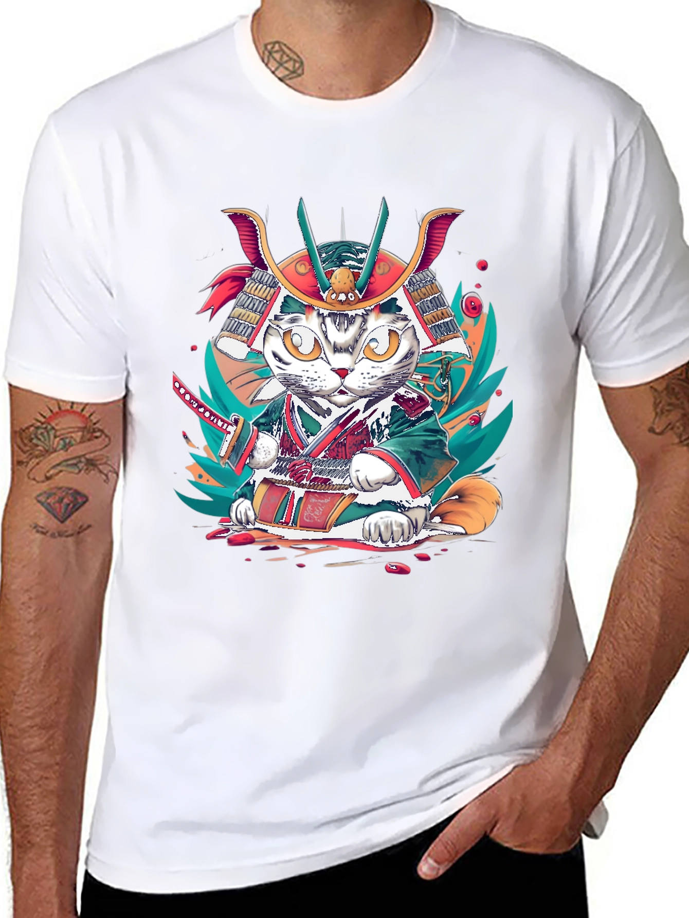 Samurai Cat T-Shirt: Unique Graphic Tee