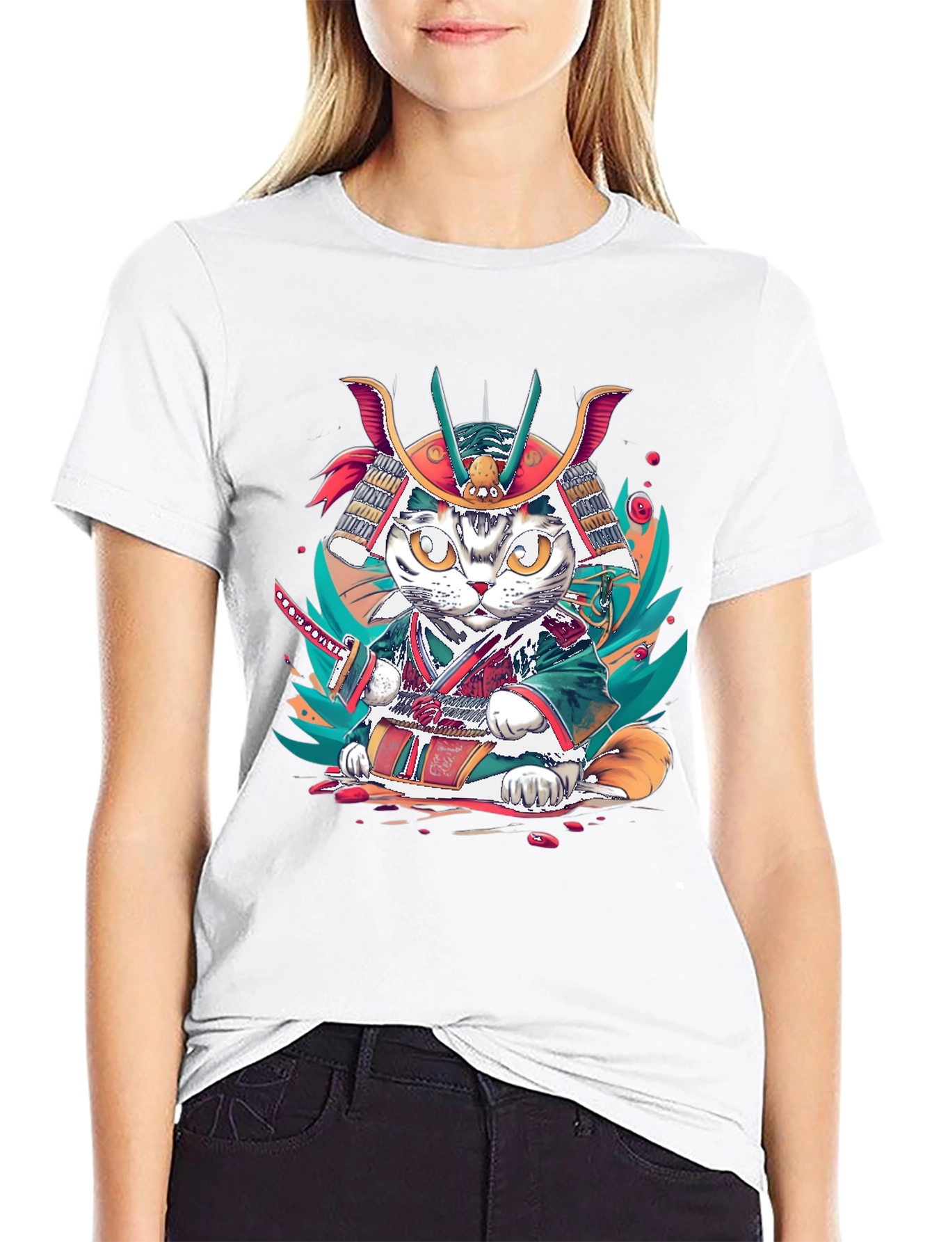 Samurai Cat T-Shirt: Unique Graphic Tee