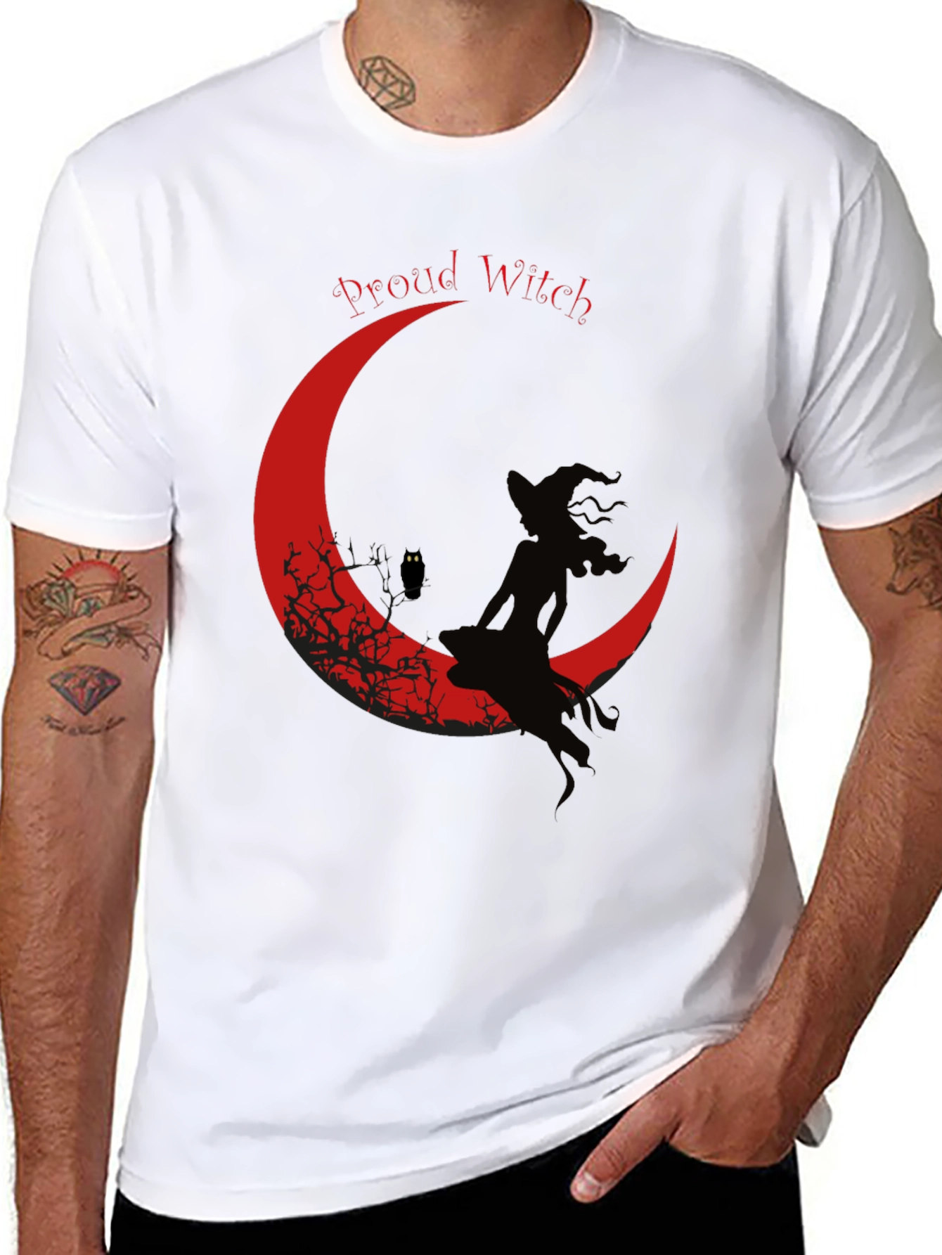 Proud Witch Graphic Tee - Crescent Moon Design