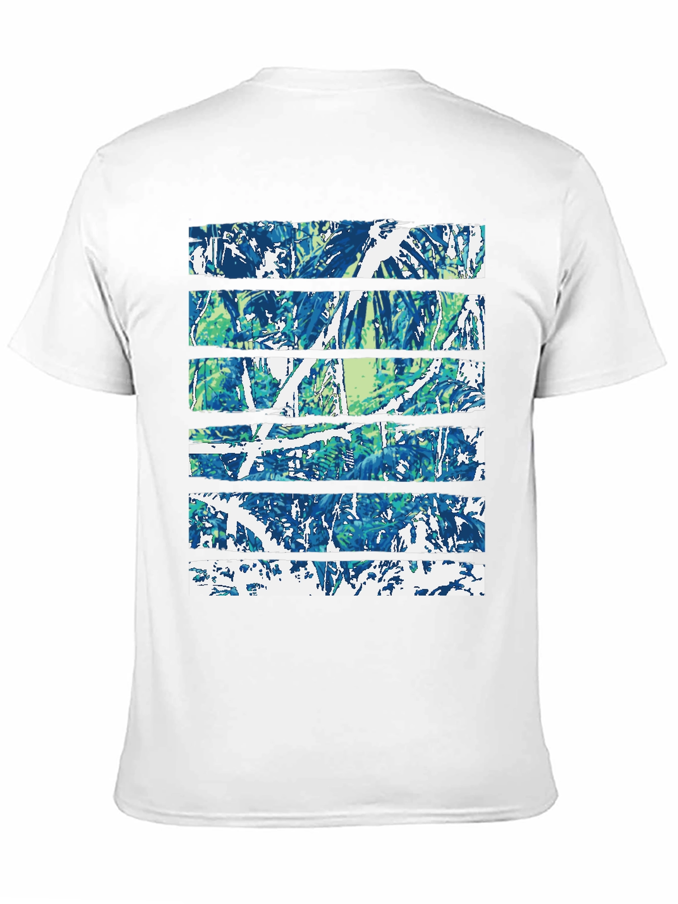 Abstract Nature Print Black Crew Neck Tee