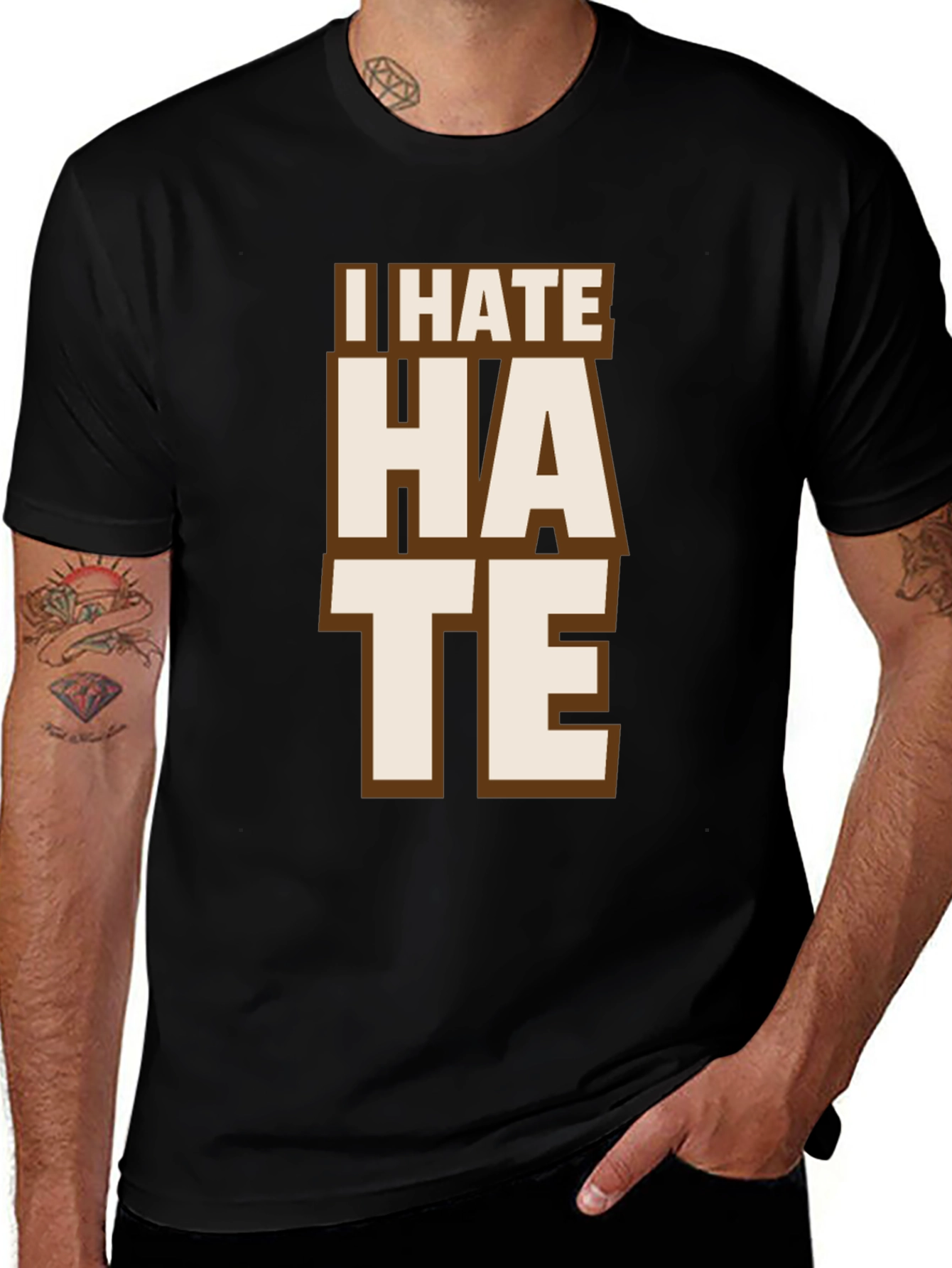 I Hate Hate Tee - Mens Black Graphic T-Shirt